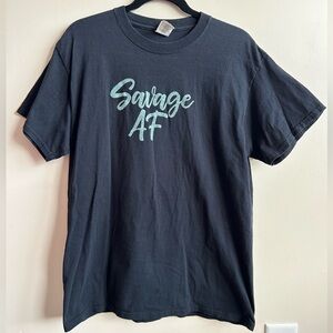 Savage AF Black Crew Neck T-Shirt L